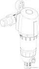 Syr Hauswasserstation mit Manometer und Anschluss für Rohrleitungen. Die Einheit verfügt über einen Regelmechanismus und ist für die Installation in Wasseranlagen konzipiert.